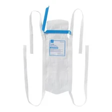 Refillable Ice Bag with Clamp Closure, White, 5" x 12", 4 Ties, Each