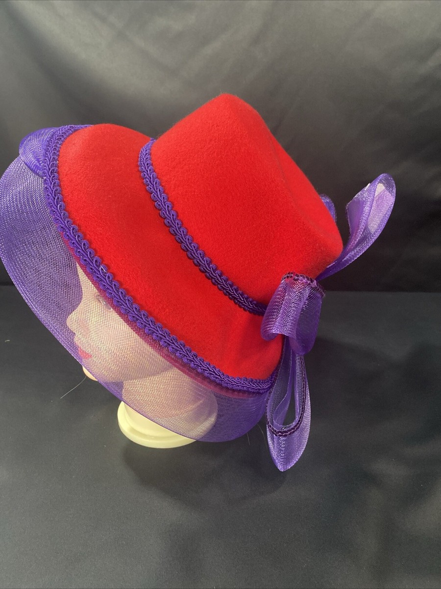 Red Hat Society Red and Purple Wool Hat Red Hat Society Scala Woman main image 4