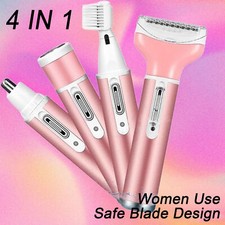 4 in 1 Women Electric Shaver Rechargeable Waterproof Razor Painless Epilator NEW