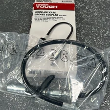Hyper Tough Quick-Release Grease Coupler w/ 18" Hose One-Handed Locking Adapter