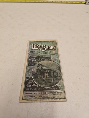 Antike 1881 Lake Shore & Michigan Southern Railway Zeittafel & Karten