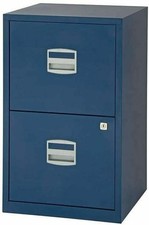 Image of Bisley A4 Filing Cabinet Metal 2 Drawer Oxford Blue | 24 Hour Weekday Delivery