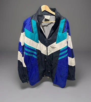 Adidas Windbreaker Jacke Size XL 🏸🏸🏸 Retro Vintage Track JACKET 🌧 Regenjacke - Bild 1 von 4