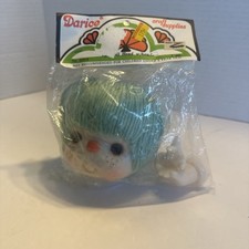 VTG Darice Crafts 4 " MITZY Doll Head with Hands Blue Yarn Hair 50018 Blue Eyes