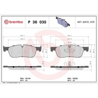 Bremsbelagsatz Brembo P 36 035, Vorne