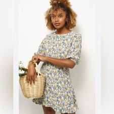 Faithfull the Brand Jeannette Vionette Floral Print Mini Dress