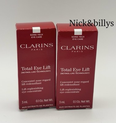 NEW 2X Clarins Total Eye Lift Travel Size MINI 3ml/0.1oz Each Sample Free Ship