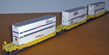 Remolque Tren 3 plataformas independiente doble pila contenedores vagones con contenedores