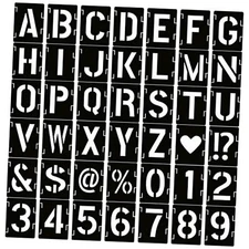 2 Inch Letter Stencils Symbol Numbers Craft, 42 Pcs Reusable Alphabet 2 inch