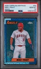 2025 Topps Silver Pack 1990 Chrome Promo #54 Mike Trout Aqua /199 PSA 10