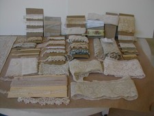 Vintage Tatting,  Lace Trim, Crafts Sewing White Ecru Lot  Over 50 Yds