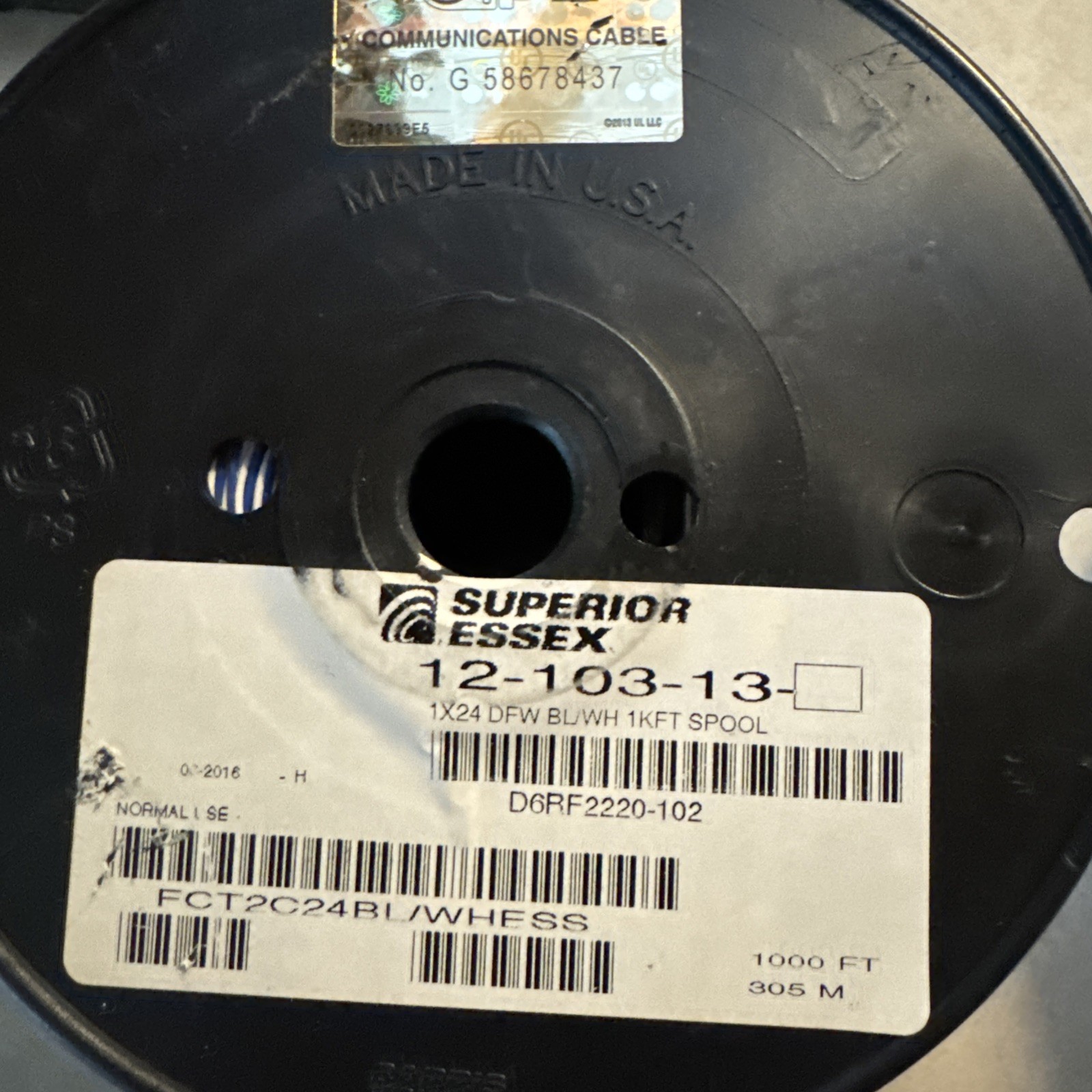 General Cable Cross-Connect Wire, 24 AWG, 12-103-13 1000 Ft.spool