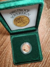 1980 UK Full Sovereign Proof Gold Coin with COA in Presentation Box. 