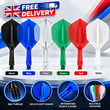 K-Flex No.2 Integrated Dart Flights & Stems Set of 3 2BA Thread Shafts