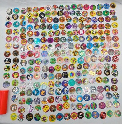 Lot of 220 Pogs / Milk Caps, Vintage 1990s Retro Nostalgia! Mix Take A Look!