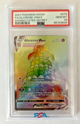 Pokemon TCG 2021 Sword & Shield Shining Fates Alcremie Vmax #073 PSA GEM MT 10