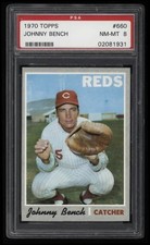 1970 Topps Johnny Bench PSA 8 NM-MT High Number #660 HOF Baseball Card