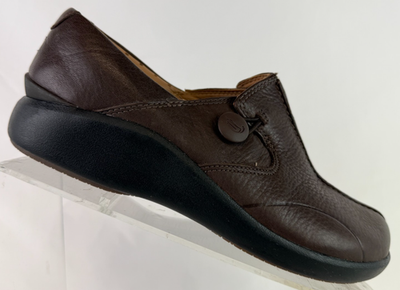 #ad Clarks Unstructured Un.LOOP Moccasin Brown Leather Slip On Flats Women#x27;s Sz 7 M $29.95