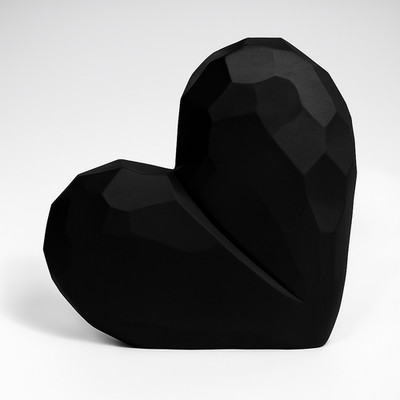 Herz Statue Liebe Schwarz Figur Skulptur Pop Art 3D Optik hochzeit Decor Deko