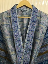 Pure Silk Gray  Blue kimono Long Robe Gown Girl's Woman Silk Kimono KMO5443
