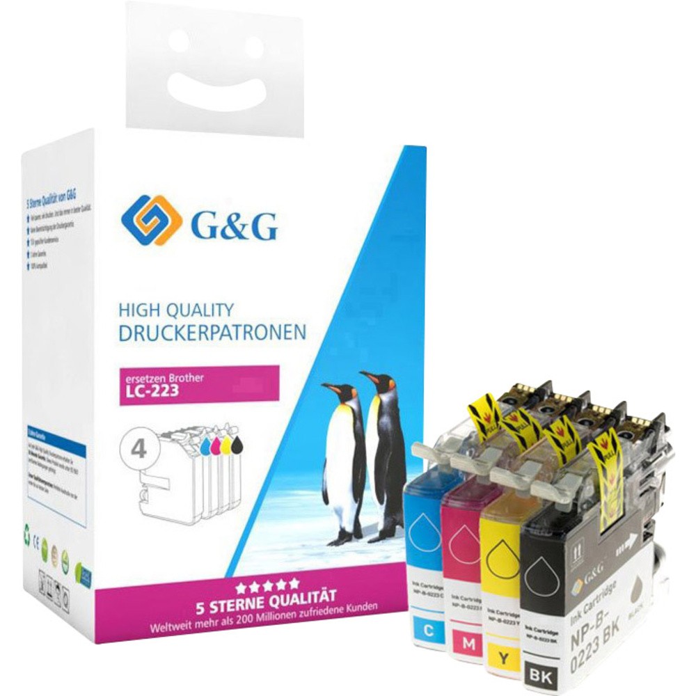 G-G Druckerpatrone ersetzt Brother LC-223BK LC-223C LC-223M LC223Y Kompati 4890₽