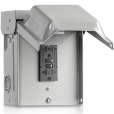 Outdoor Outlet Box, Waterproof Metal Outdoor Electrical Outlet Box with 20 Am...