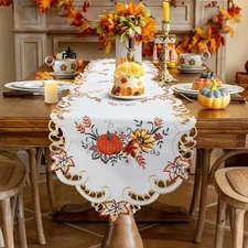 Autumn Leaves Table Runner Handmade 13x90 Fall Decoration Thanksgiving Decor