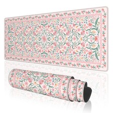 Floral Gaming Mouse Pad with 3mm Anti-Slip Base Cute Extended XL Large Mouse...