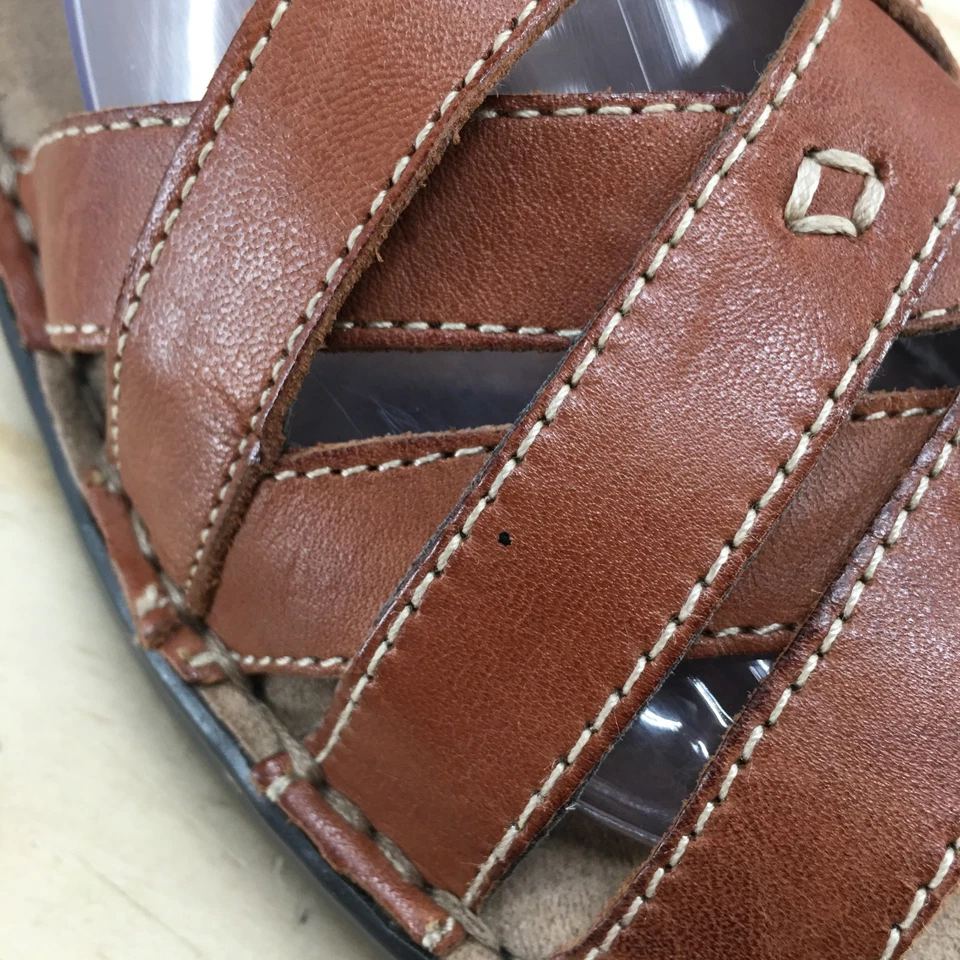 Sandalias Naturalizer para mujer 8,5 M artesanales con cordones de cuero marrón informales punta abierta Foto 4 de 4