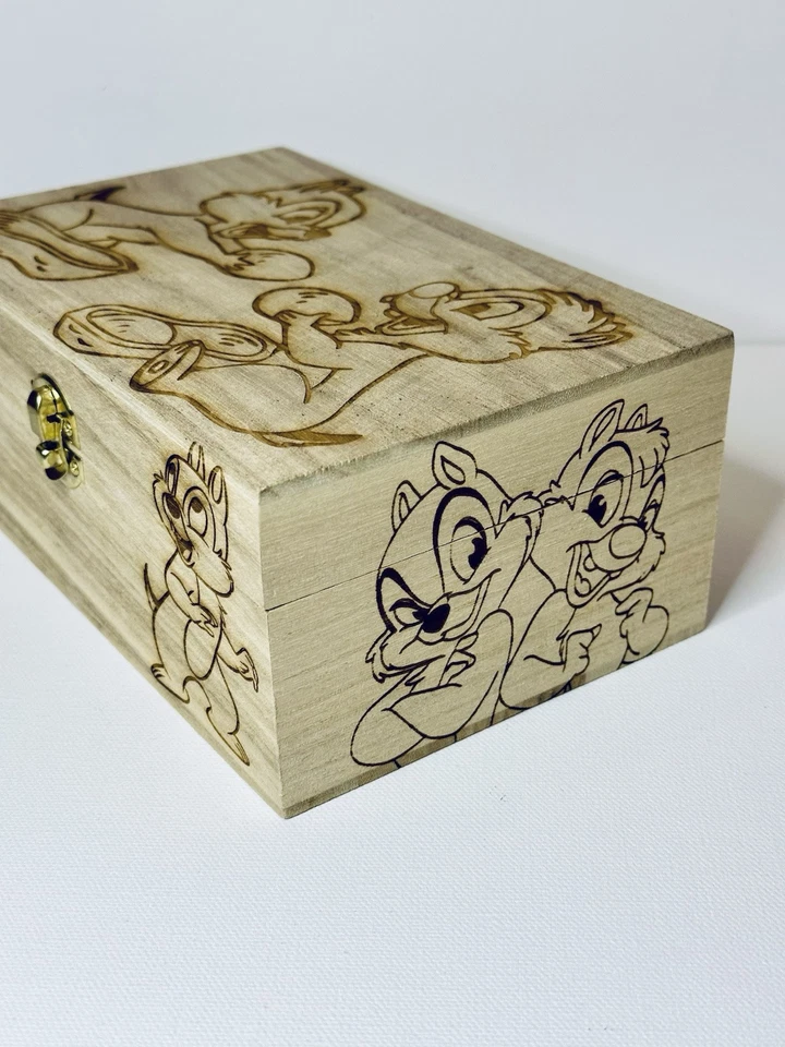 Disney Chip And Dale Etched Wooden Keepsake Box - Image 4 of 4