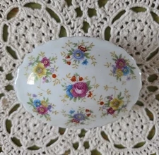 Vintage Dainty Porcelain Trinket Oval dish with lid-Floral Design Made In Japan
