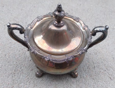 Vintage Bristol Silverplate Sugar Bowl Double Handle
