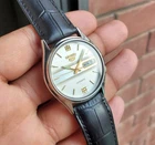 Seiko 1997 SKXJ79 White Two Tone Sunburst Dial Retro Vintage Auto JDM Ultra Rare