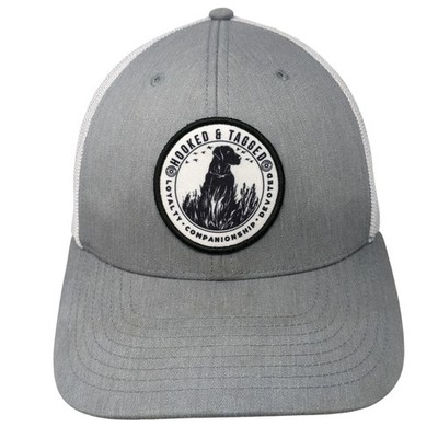Hooked & Tagged Snapback Trucker Hat Gray One Size Adjustable Mesh Back