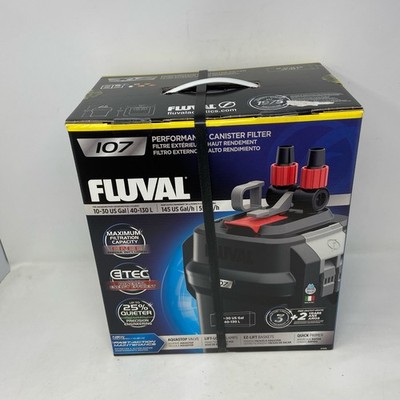 Fluval 107 Performance Canister Filter (A440), Black/Red, for 10-30 Gallon