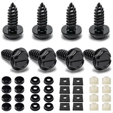 8 Sets Stainless License Plate Screw Kit Anti-Rattle & Rust-Proof Bolts