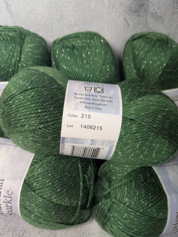 Lote de 6 hilados Aran color verde cascada brillante descontinuados Foto 3 de 4