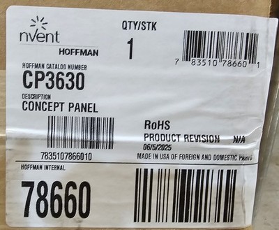 HOFFMAN CP3630 Concept Panel, White 78660 NVent