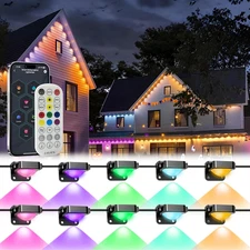 Permanent Outdoor Lights Pro,16.4ft with 10 LED RGB IC Smart Eave Light for Outd