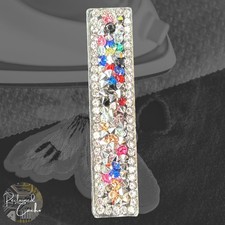 Letter I Multicolor Rhinestone Iron On Patch Applique Embellishment