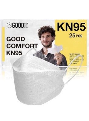 Face Mask Good Mask Co. Good Comfort KN95,Disposable KN95 WHITE Mask [25pcs]