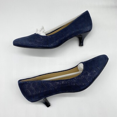 Trotters Kiera Leather Pumps in Navy size 7.5 N | eBay