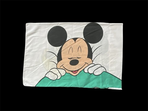 Vtg Disney Mickey Mouse Yawning Sleeping 2 Sided Pillow Case Standard