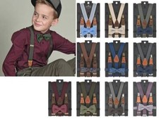 Bretelle E Papillon Per Bambini - Regolabili, Elastiche, Design Pois, Et&agrave; 1-6 Anni