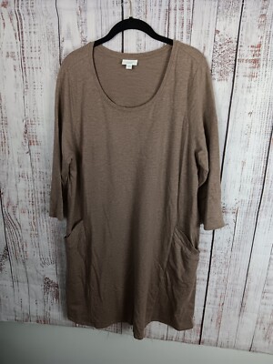 J. Jill purejill pima cotton jersey dress Sz XL tan brown neutral lagenlook | eBay J. Jill purejill pima cotton jersey dress Sz XL tan brown neutral lagenlook | eBay