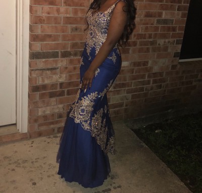 women's royal blue formal dress