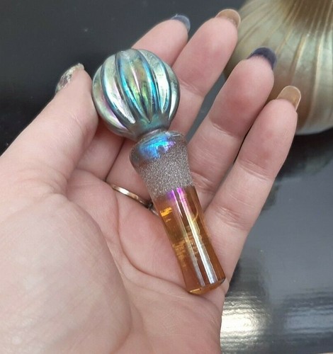 Steven Lundberg Glass Art Scent Perfume Bottle Iridescent Gold Lustre Orb 2000 - Picture 5 of 6