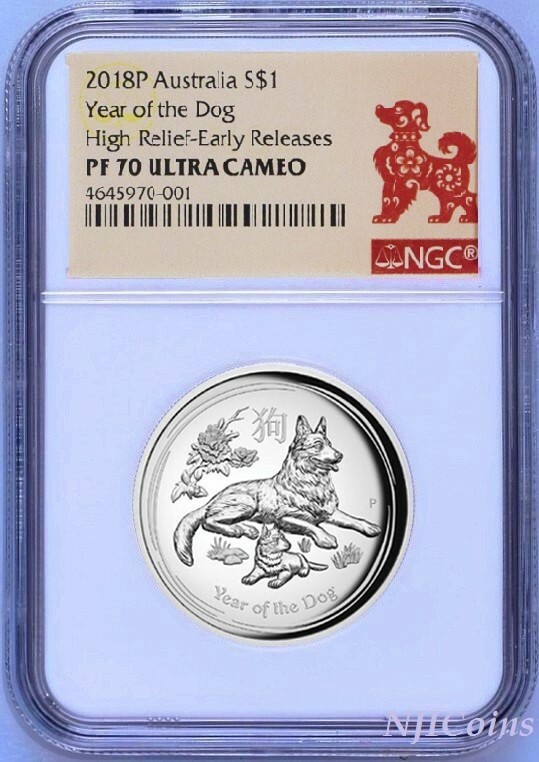 Australian LUNAR 銀貨　year of the dog 2018 Buy 1 oz Silver Coin - Opal Series - Year of the Dog - 2018