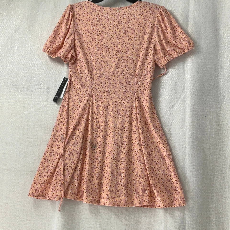 As U желание мини-платье женщин размер XL розовый цветочный V шеи пуловер короткие рукава - Изображение 3 из 4