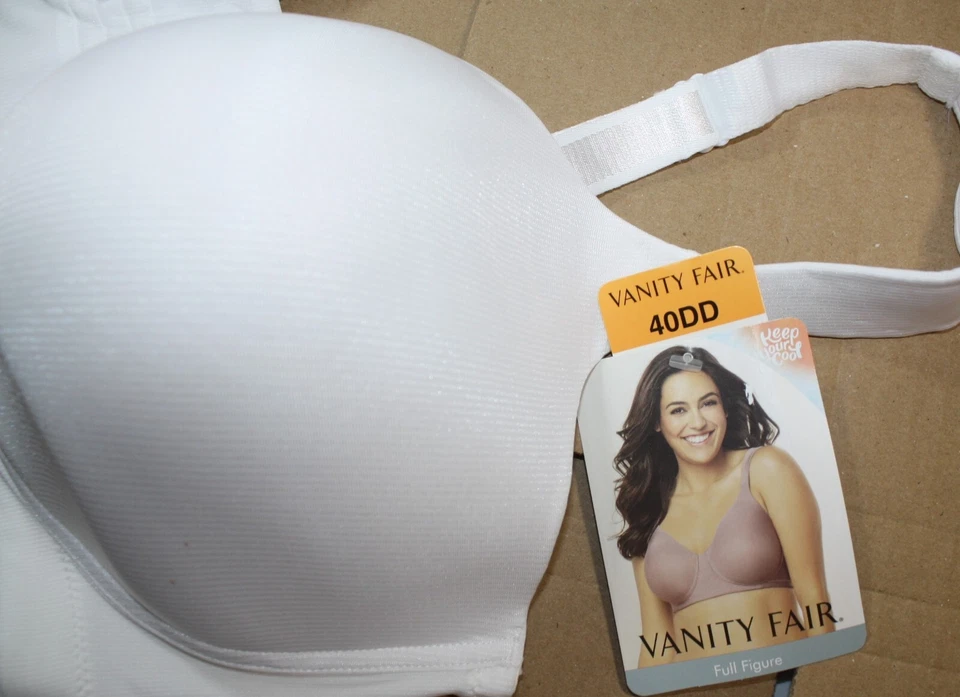 NWT VANITY FAIR keep your cool wire free BRA 71355 breathable full figure WHITE - Image 4 of 4